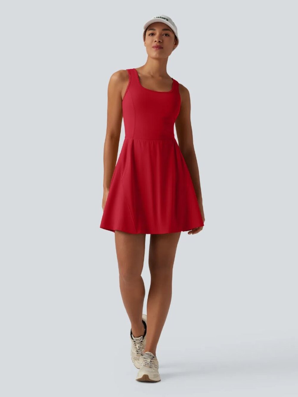Halara Easy-Peezy dress, Salsa Red, XS NWT Longer Length edition